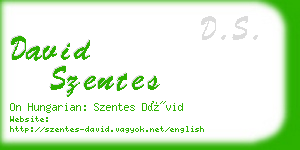 david szentes business card